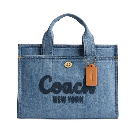 COACh Denim Cargo Tote Bag Color Indigo Denim - Picture 1 of 5